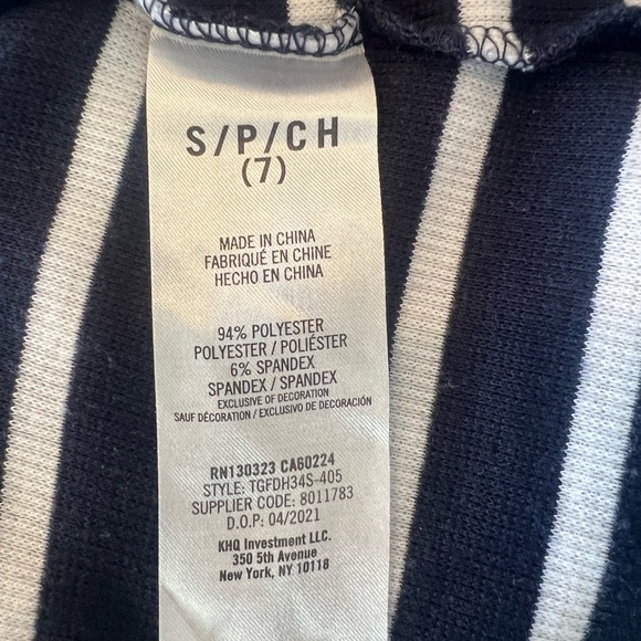 TOMMY HILFIGER girls striped short sleeve blue&white dress/size 7 (S/P/CH) - Picture 4 of 10